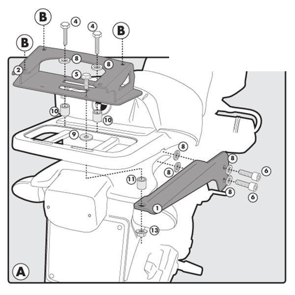Attacco posteriore bauletto Kappa Monokey BMW R1150GS 2000-2003