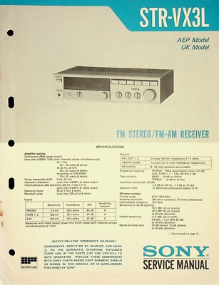 Service Manual SONY STR-VX3L