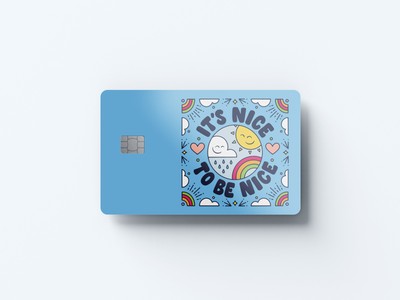 Nice to Be Nice Design | Kreditkartenaufkleber | kleiner Chip | Kreditkartenhülle