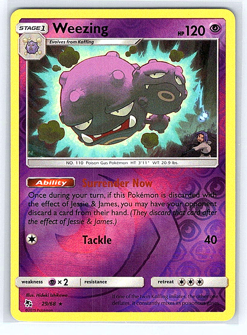 Weezing 29/68 Hidden Fates NM or LP Pokemon Card