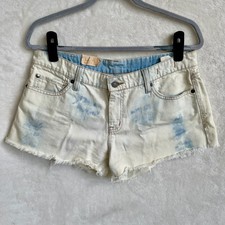 Denim Supply Ralph Lauren Mini Cutoff Shorts Bleached Americana Patch Sz 31