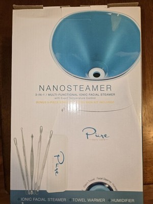 Pure Daily Care NanoSteamer Large 3-in-1 Nano Ionic Facial Steamer w/5 Piece kit