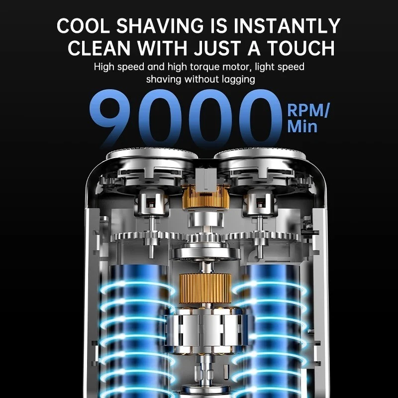 Mini Electric Smart Shaver – Dual Blade, Digital Display, Rechargeable Beard Tri - Изображение 3 из 4