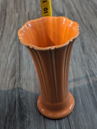 Fiesta Orange Flared Flower Vase 9.5" Fiestaware Homer Laughlin - Picture 15 of 18