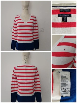 PULL FEMME LEGER MULTICOLORE VINTAGE TOMMY HILFIGER TAILLE S/36 TBE VALEUR 132 € - Photo 1/4