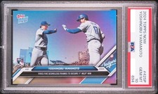 Yoshinobu Yamamoto 2023 Topps Now 42SP PSA 10 mit Shohei Ohtani Dodgers