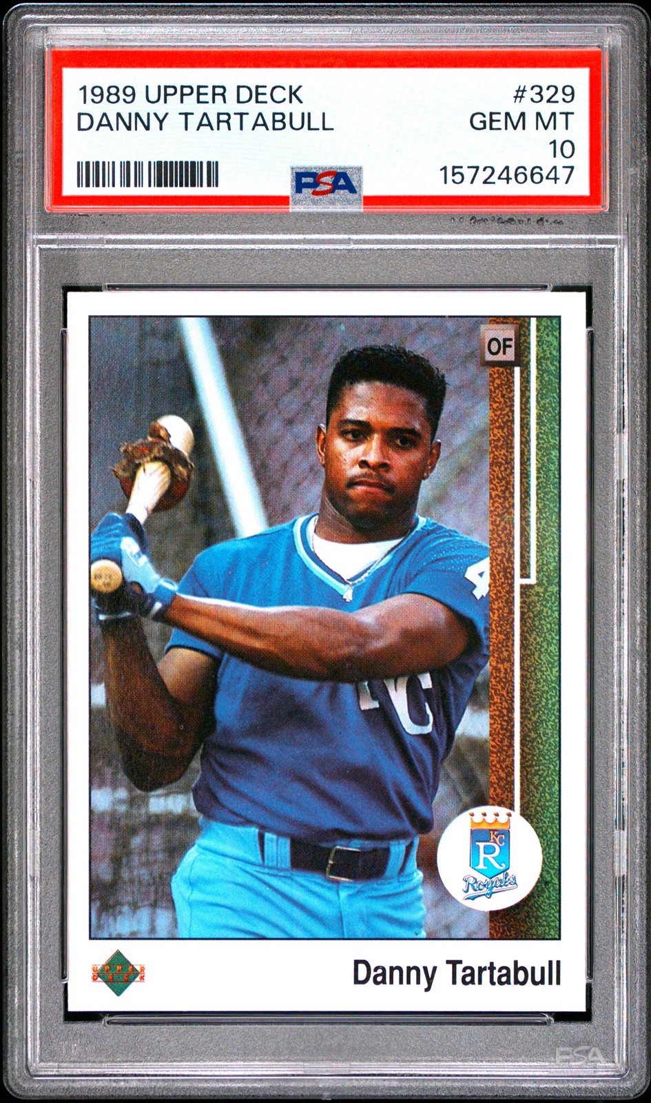 1989 UPPER DECK #329 DANNY TARTABULL ROYALS PSA 10