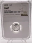 1960 Roosevelt Dime 10c NGC MS 65 Mint State (B9)