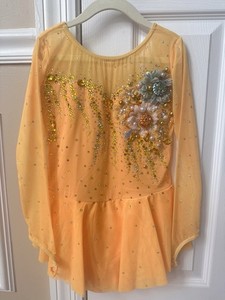 Yellow Figure Skating Dress Ice Skating Competition Wear