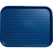 Cafeteria Serving Tray Blue Plastic Food Tray with Patterned Surface for Dining