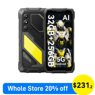 Blackview OSCAL PILOT 5 5G Rugged Smartphone 32GB+256GB Android 16 NFC 15000mAh