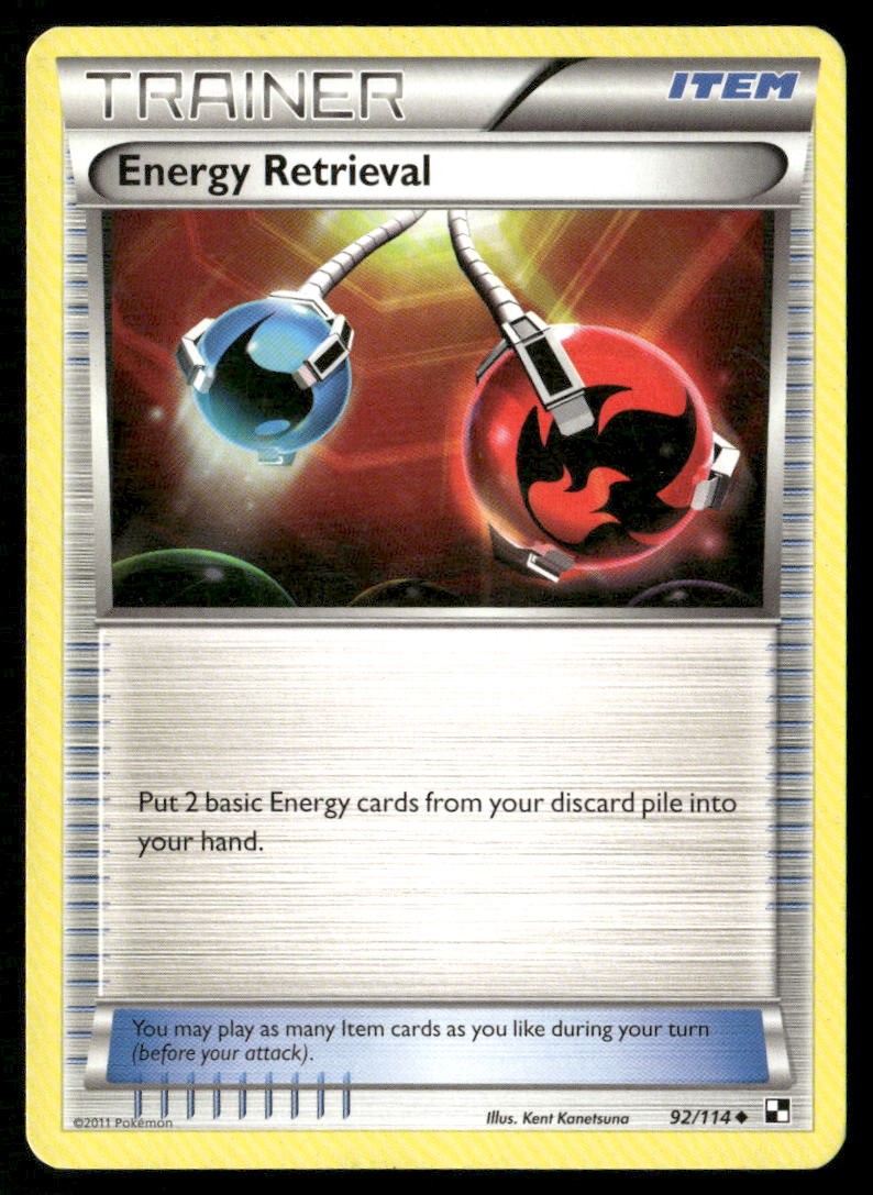 Energy Retrieval Black & White 92/114 Uncommon Pokemon Heavily Played