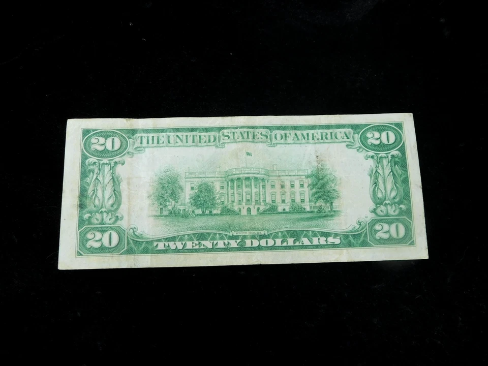 1929 $20 Federal Reserve Bank of Chicago Illinois Brown Seal National Currency N - Image 2 of 4