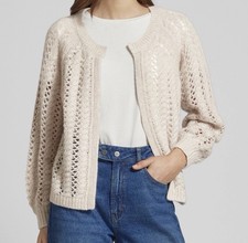 Hemisphere Cashmere Cardigan 34 melange creme beige