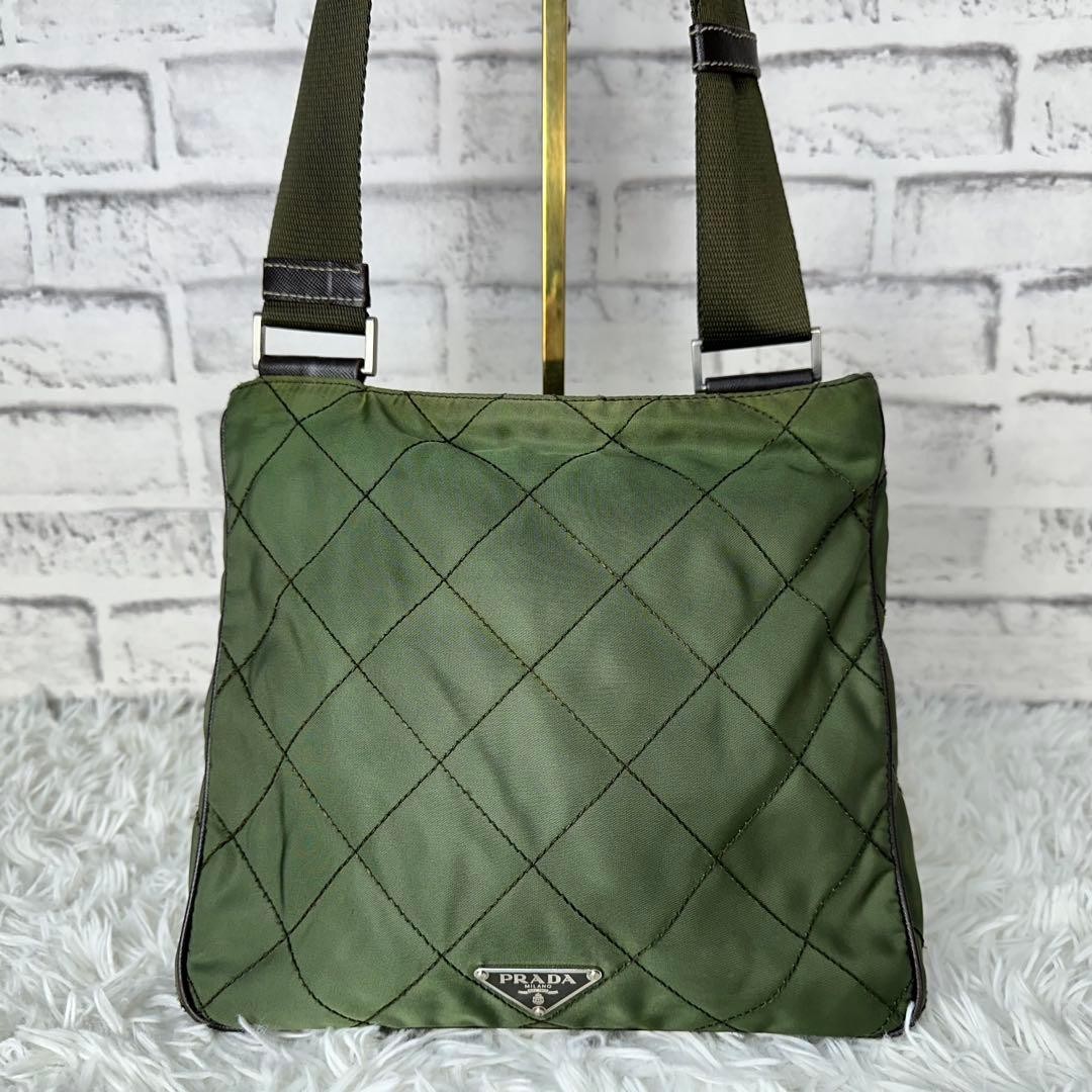 Rare  Item PRADA Quilted Nylon Shoulder Bag Triangle Logo thumbnail 3