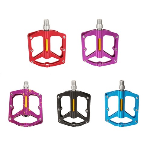INBIKE Pédales VTT BMX Alliage Aluminium 9/16 - Plateformes Antidérapantes Noir/Rouge/Bleu