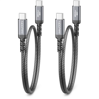 2x 0,3m USB-C Ladekabel Datenkabel 60W PD 3.0 PPS Schnellladekabel Handy Tablet