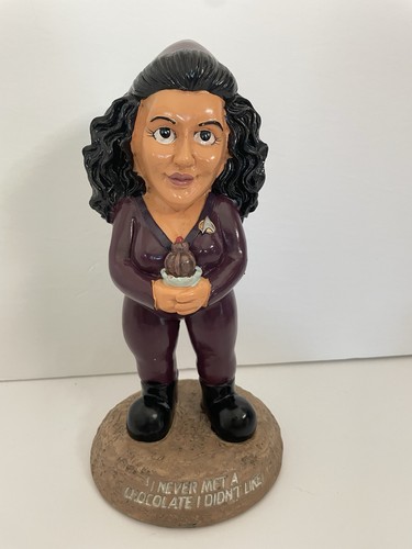 Star Trek Deanna Troi "Never Met a Chocolate I Didn't Like" Garden Gnome 9” 2018