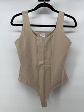 Blue Rain Francesca  s Bodysuit Tank Top Sleeveless Casual Beige Size M