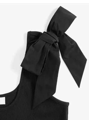 Women's French Connection Bow Tank Top Black