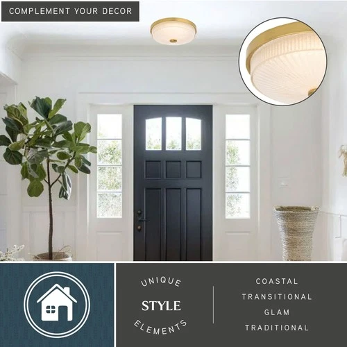 Vaxcel Lighting C0325 Preston 13"W LED Flush Mount Drum Ceiling - Brass - Picture 11 of 12