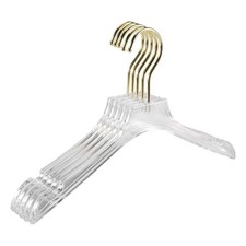 2X(5 Pcs Clear Clothes Hangers with , Transparent Shirts Dress9872