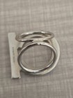 Salvatore Ferragamo Gancini Scarf Ring Silver Tone Made in Italy Vintage Luxury — photo 9