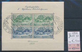 BV71273 Polonia 1938 esposizione filatelica buon foglio usato cv 120 euro