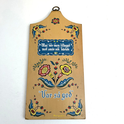 Decorative Vtg Berggren Cutting Board Var Sa God Mat Bor Vara Tillagod Med Smor