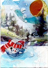 ACEO Original Art #4 4/8 Handmade Collage | by Tehillah Sunlit Melt   