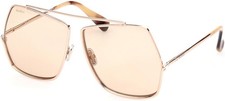 NEW MAXMARA MM 0006 Sunglasses 28E Shiny Rose Gold 100 AUTHENTIC