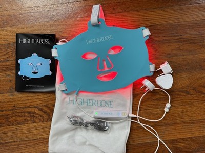HIGHERDOSE Infrared Red Light Face Mask Silicone Adjustable Unused but Opened