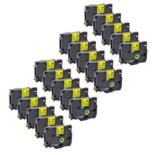 20PK Extra Adhesive Black on Yellow Label Tape For Brother TZ TZe-S641 18MM