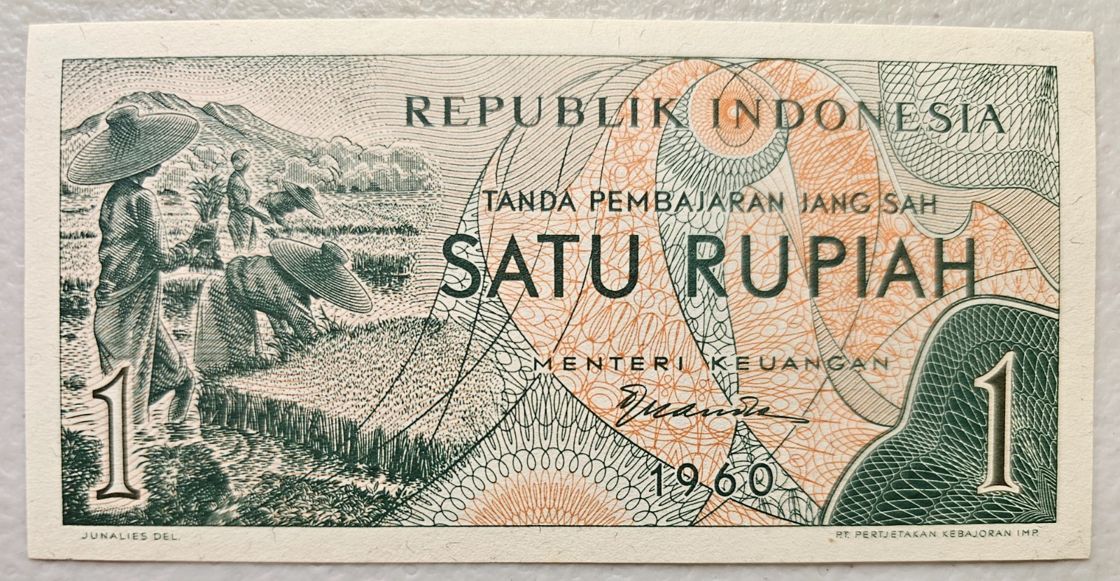 Indonesia 1 Rupiah 1960 Unc