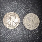 1943 Walking Liberty Half Dollar Lot of 2 90% Silver.