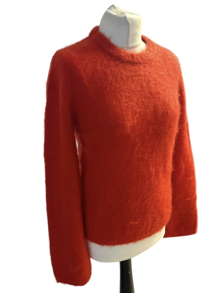 H&M Edition Women’s Small Mohair/ Wool Blend Red Jumper Sweater Soft   - Image 2 of 4