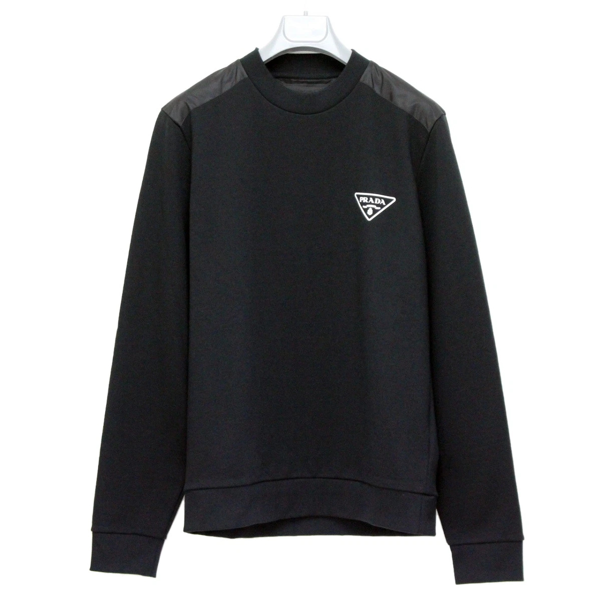 2 Felpa PRADA UJL21A 10UF nera con logo taglia XXL