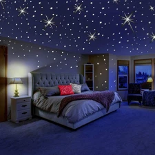 Glow in The Dark Stars for Ceiling or Wall Stickers - Glowing Wall Decals Sticke
