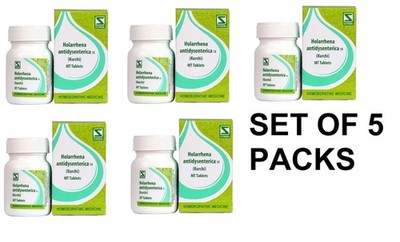 WSI Holarrhena antidysenterica 1X Homeopathic Tablets  Diarrhoea Support- 5 Pack