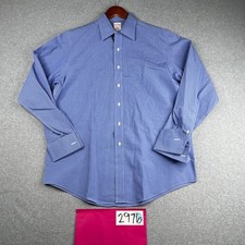 Brooks Brothers 346 Shirt 16 Blue Check French Cuff Button Up Long Sleeve