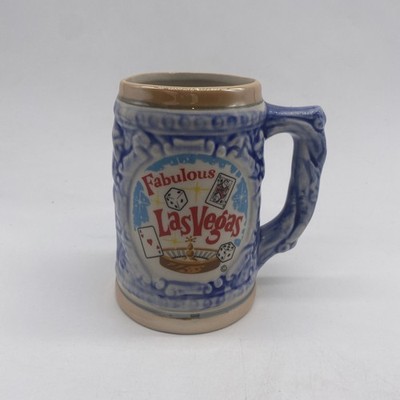 Vintage Souvenir Porcelain Fabulous Las Vegas Stein Mug Roulette Craps Blackjack