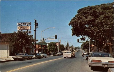 Fallbrook CA California Alverado Street Intersection c1950-60s Vintage Postcard