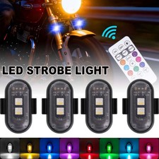 4PCS Wireless LED Strobe Light RGB 8 Colors Rechargeable Flashing Warning Lights