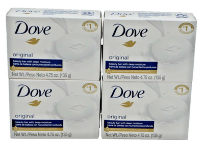 Dove Original Beauty Bar 4 Bars x 4.75 oz Each   Moisturizing Soap   New Sealed