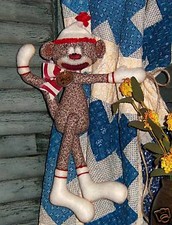 Primitive Rag Sock Funky Monkey Ornie Doll Paper Pattern 518