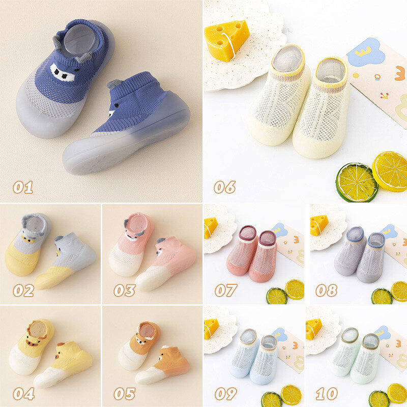 SAOLA Calzini in maglia traspiranti neonato bambino pantofole suola gomma scarpe pavimento