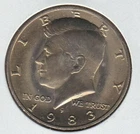 KAPPYSCOINS   W6319 1983P GEM BU  KENNEDY HALF DOLLAR