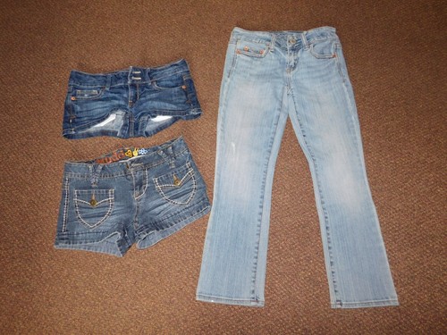 Mixset JEANS & 2 JEANS SHORTS Jugend Mädchen Größe 0 & 00 Am Eagle Mudd Aeropostale - Bild 7 von 8