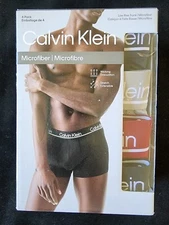 CALVIN KLEIN MICROFIBER 4-PACK LOW RISE MENS TRUNK UNDERWEAR SZ XL #NP24460-NWT