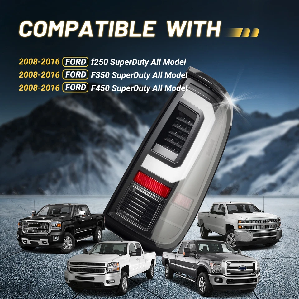 Fit 2008-2016 Ford F250 F350 F450 Super Duty All Model LED Tail Lights Lamps Foto 2 de 4
